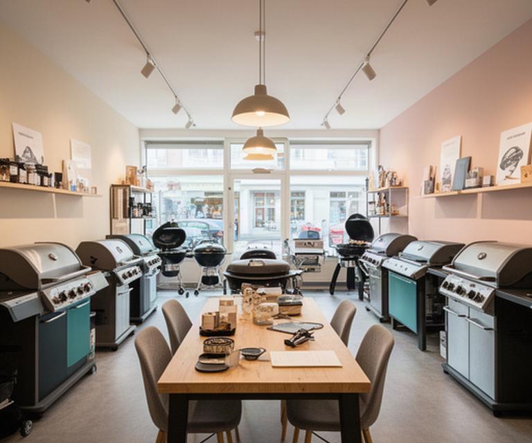 Freundliches Ladenlokal in St. Gallen mit Grillausstellung und Beratungstisch für Workshops